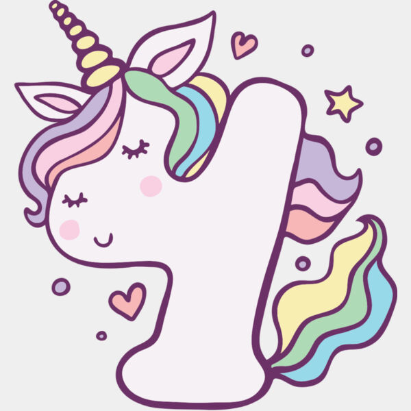 Four Birthday Unicorn Number 1 Thumbnail