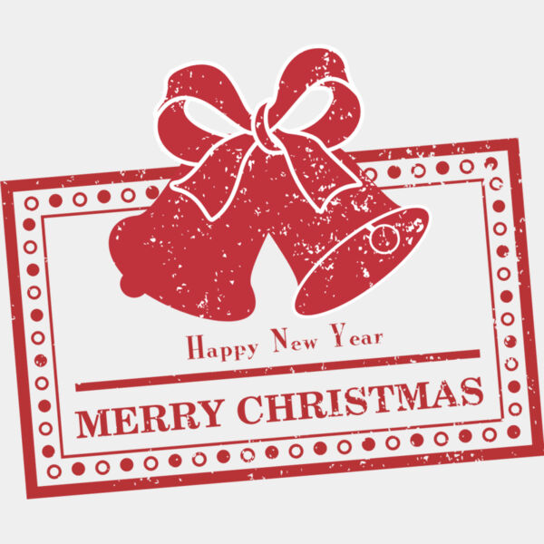 Merry Christmas Happy New Year Bells Stamp 1 Thumbnail