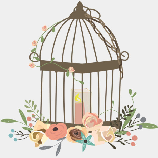 Watercolor Flower Candle Birdcage 1 Thumbnail